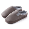 thumbnail image 1 of Zapatilla de casa de color sólido para hombre, zapatillas de casa de otoño e invierno para hombre, pantuflas cálidas para interiores, pantuflas de algodón a rayas para hombre, 1 of 5