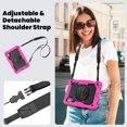 thumbnail image 7 of Case for Lenovo Tab M9 9.0 Inch 2023 Released TB-310FU with Screen Protector, 360 Degree Rotating Kickstand Hand Strap Heavy Duty Shockproof Cover with Shoulder Strap, Rose, 7 of 7
