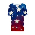 thumbnail image 4 of HEILAU American Flag Graphic T Shirts for Women 4th of July Tees V Neck 2025 Button Short Sleeve Independence Summer Shirt Patriotic Tops, 4 of 8