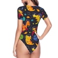 thumbnail image 4 of Easygdp Dinosaurs In Space Women'S Waist-Cinching Short-Sleeved Onesie, Olastic Onesiet,Snaps At Bottom,Easy To Put On And Take Off - Medium, 4 of 9
