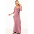 thumbnail image 2 of Maternity and Nursing Maxi Faux Wrap Dress with Adjustable Belt, 2 of 4