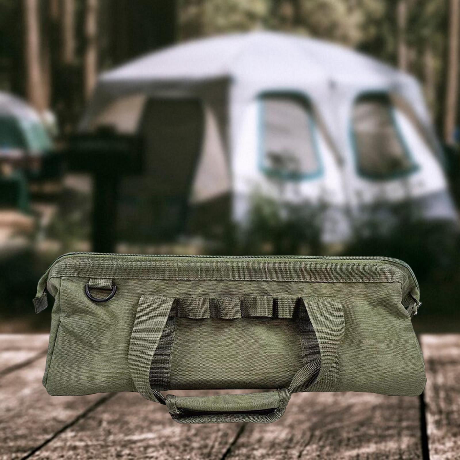 colaxi Tent Stakes Storage Bag Portable Camping Nail Bag for Outdoor Picnic Camping Green
