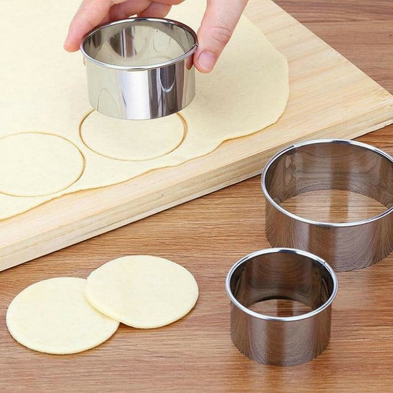 5 Sets Round Circle Stainless Steel Cookie Cutter Biscuit DIY Baking Pastry Mold 