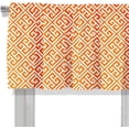 thumbnail image 4 of Blackout Tangerine Orange Greek Key Pattern Rod Pocket Short Window Curtain Valance for Kitchen Bedroom Decor, 52" x 18", Tangerine Orange, 1 Panel, 4 of 6