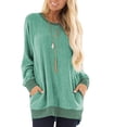 thumbnail image 1 of Womens Sweatshirt Fall Raglan Long Sleeve T Shirt Contrasting Colors Retro Pullover Tops Casual Loose Clothing, 1 of 6