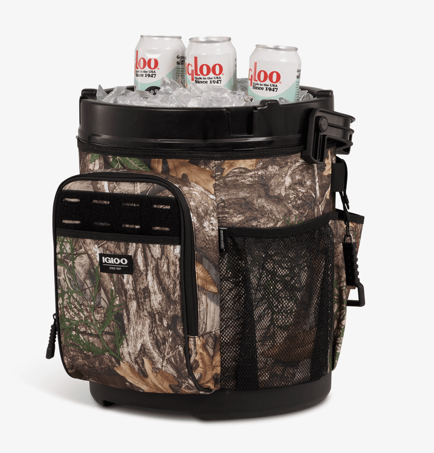 Igloo Realtree® 20 QT Insulated Cooler Bucket with Seat, 24 Can Capacity