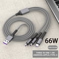 thumbnail image 3 of TOPRenddon Super Fast Charging 3-in-1 Data Cable - Durable Nylon Braiding, 1.2m, Type-C, Micro USB, iOS Compatible, 3 of 7