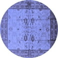 thumbnail image 1 of Ahgly Company Machine Washable Indoor Round Oriental Blue Traditional Area Rugs, 3' Round, 1 of 4