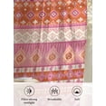 thumbnail image 6 of Sheer Curtains 63 Inch Length, Pink Orange Boho Semi Sheer Curtains Light Filtering Window Treatment, Vintage Ethnic Tribe Abstract Art Privacy Voile Drapes for Living Room Bedroom 52x63 Inch, 6 of 7