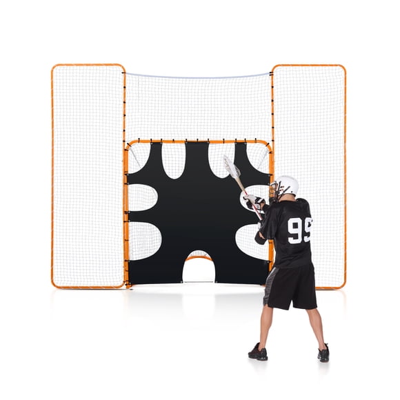 VEVOR 12x9 ft 3-IN-1 Lacrosse Goal Net with Backstop and Target Rebounder Equipment