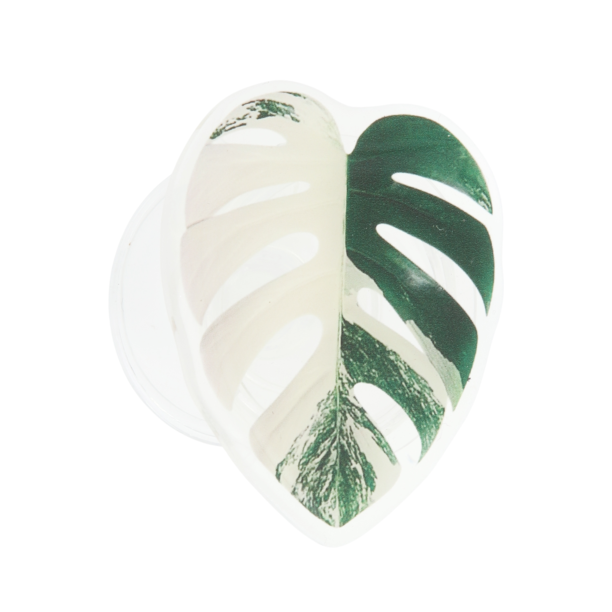 Unique Bargains Leaf Pattern Phone Grip with Strong Adhesive Backing Dark Green