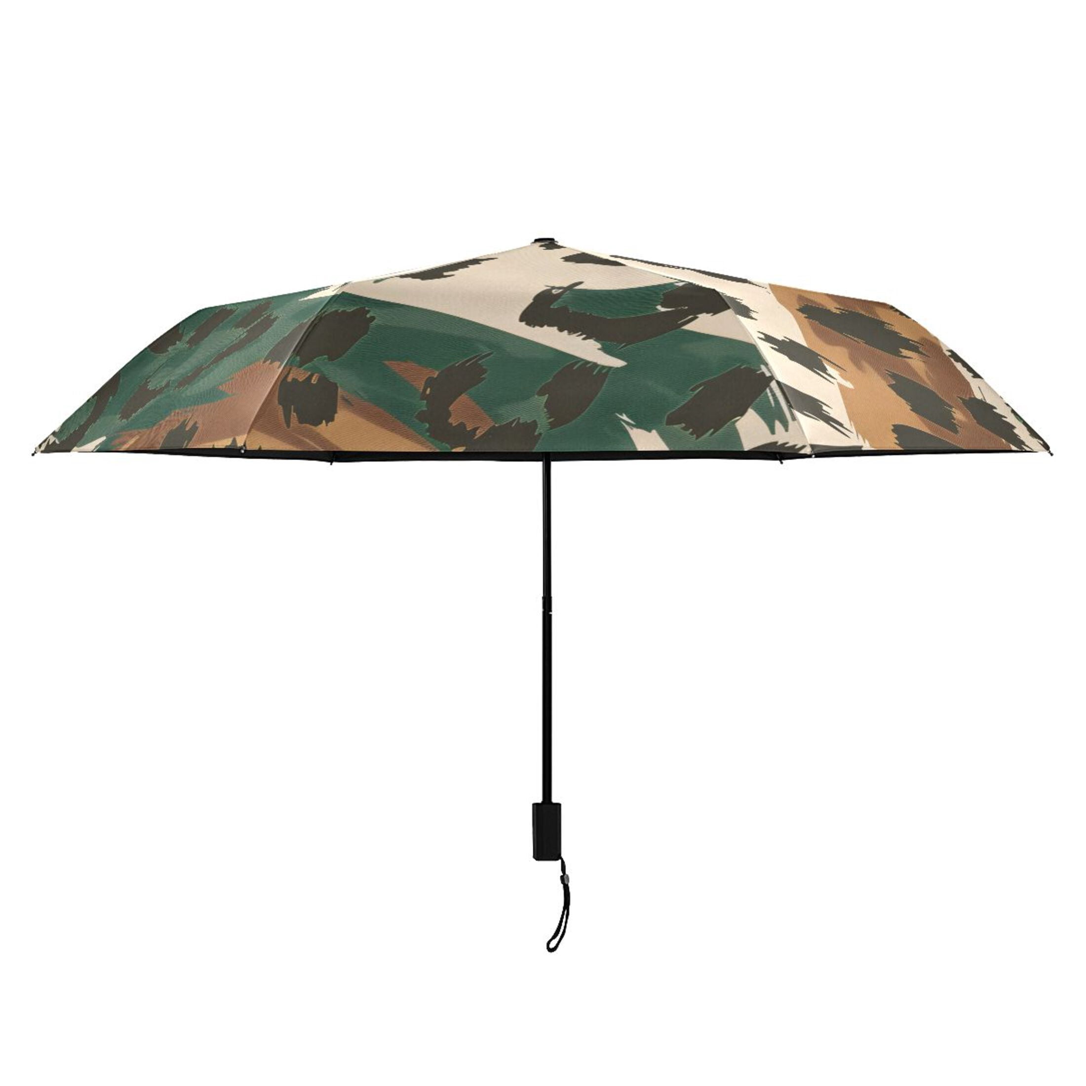 ALAZA Leopard Skin Pattern UPF 50+ Compact Folding Umbrella for Rain Travel Umbrella Packable