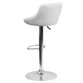 thumbnail image 3 of Flash Furniture Dale Contemporary White Vinyl Bucket Seat Adjustable Height Barstool with Diamond Pattern Back and Chrome Base, 3 of 12
