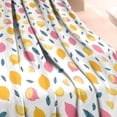 thumbnail image 3 of Yellow Pink Lemon Fruit Leaves White Pattern Blanket,Comfortable Soft Flannel Throw Blanket,All Season,Warm Lightweight Blankets for Sofa Bed Couch Living Room Chair,60"x80", 3 of 4