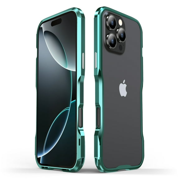 ELEHOLD Aluminum Frame Metal Bumper Frame Slim Cool Design for iPhone 16 Pro Max, Metal Frame Armor Bumper No Back, Shock Absorbent Protective for iPhone 16 Pro Max ,Darkcyan