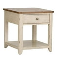 thumbnail image 2 of Farmhouse Reimagined White End Table with Basket, 2 of 7