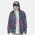 thumbnail image 4 of Goofa Rainbow Animal Skin Printed Women's UPF 50+ Sun Protection Hoodie Jacket Lightweight Long Sleeve Sun Shirt for Women with Pocket Hiking Outdoor-Large, 4 of 9