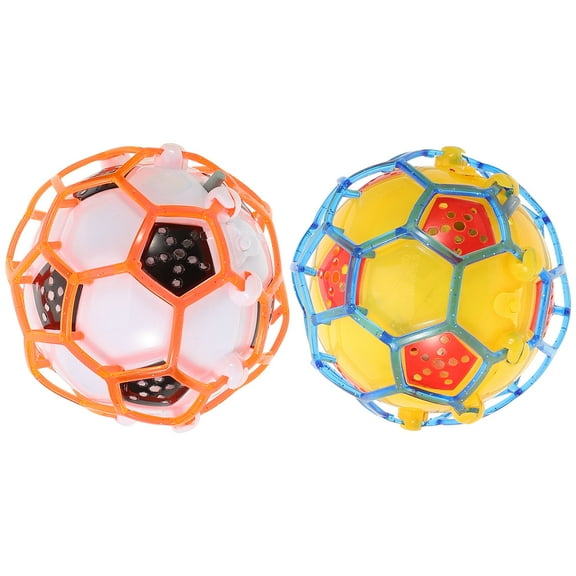 LITINKIMI 2-Pack Bouncy Glow Football with Music and Lights for Indoor and Outdoor Playtime Fun