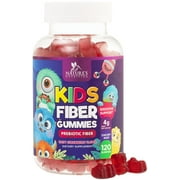 Fiber Gummies for Kids 4g, Safe Daily Fiber Gummy Supplement for Kids - Soluble Inulin Prebiotic Gummy for Digestive Health Support - Nature's Plant-Based Regularity & Digestion Support - 120 Gummies