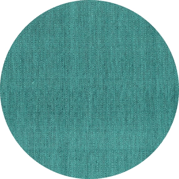 Ahgly Company Indoor Round Abstract Turquoise Blue Contemporary Area Rugs, 5' Round