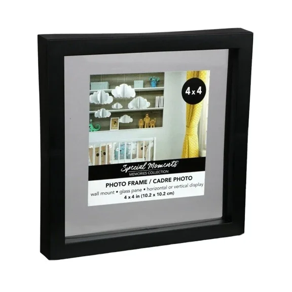 4X4 Floating Black Picture Frames Set 2