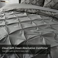 thumbnail image 3 of HAOK Twin Bed in a Bag Set 6 Piece-Pinch Pleat Down Alternative Comforter Set,Dark Grey, 3 of 6