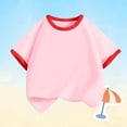 thumbnail image 3 of Cethrio Girls Cotton T-shirts, Casual Loose Short Sleeve Crew Neck Summer Tees Tops Pink Size 7-8, 3 of 8