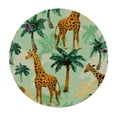 thumbnail image 4 of Orinice Giraffes Palm Trees Jungle Round Table Cover Stain Resistant Washable Indoor Outdoor Tablecloth Kitchen Dining Wedding Parties 100% Polyester Fiber 46-50, 4 of 8