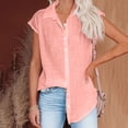 thumbnail image 5 of T Shirts For Women Womens Tops Casual Solid Color Breathable Single Breasted Shirts Short Sleeve Tops, 5 of 7