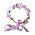 thumbnail image 5 of Headband Hair Wreath Flower Children Woven Women Girl Headdress Flower Headband Floral Crown Headpiece for Wedding Gift Party violet, 5 of 7