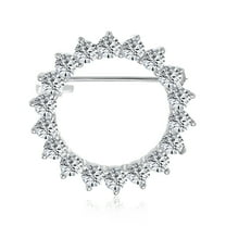 Bling Jewelry Womens Bridal Marquise CZ Circle Brooche Pin Wedding Gold Silver
