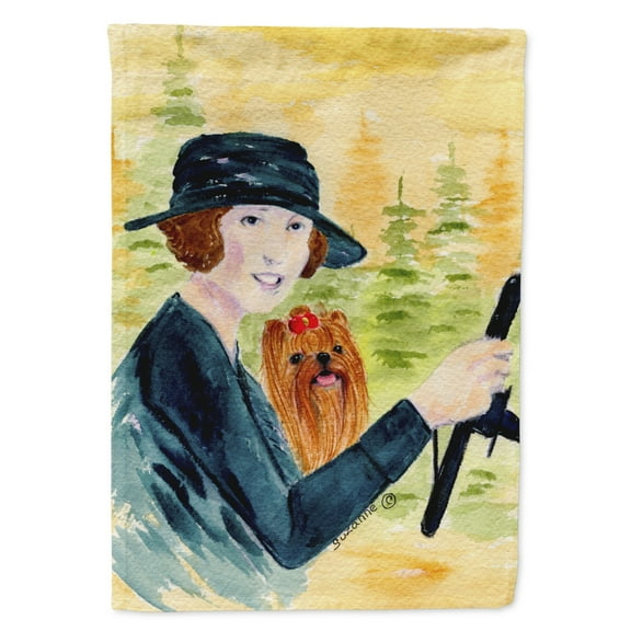 Caroline's Treasures SS8550-FLAG-PARENT Lady driving with her Yorkie Flag, , multicolor