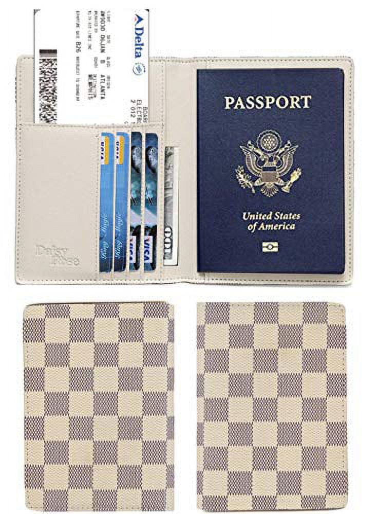 Daisy Rose Luxury Passport Holder Cover Case | PU Vegan Leather RFID Travel Organizer Card Holder (Cream) - image 4 of 6