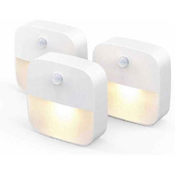 Motion Sensor Night Lights, 3 Pack Warm White LED, Auto On/Off Cabinet Lighting for Kids Rooms