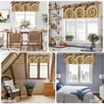 thumbnail image 4 of Spring Farm Blossom Sunflower Bee Valances for Windows,Rod Pocket Valance for Kitchen Bedroom Bathroom Living Room, Ethnic Flower Wood Grain Window Valance Curtain Farmhouse Short Curtains 42x18in, 4 of 9