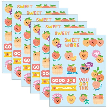 Teacher Created Resources Peach Smelly Stickers, 108 Per Pack, 6 Packs