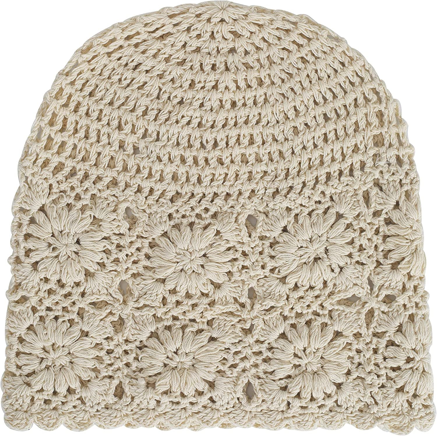 ZLYC Women Cotton Crochet Slouchy Beanie Hat Handmade Knit
