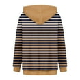 thumbnail image 4 of XFLWAM Womens Oversized Hoodies Pullover Striped Printing Sweatshirts Fall Long Sleeve Tops Trendy Loose Fit Outfits Brown S, 4 of 4