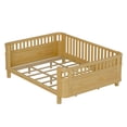 thumbnail image 6 of Mirightone Low to Ground Safety Design, Removable Guardrails & Slat Support, Queen Size Wooden Montessori Low Bed Frame, Natural Modern Transition Bed, 6 of 7
