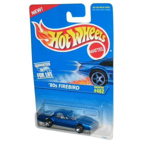 Hot Wheels Blue '80s Firebird (1995) Mattel Toy Car #462 - (5 Wheel Spoke)
