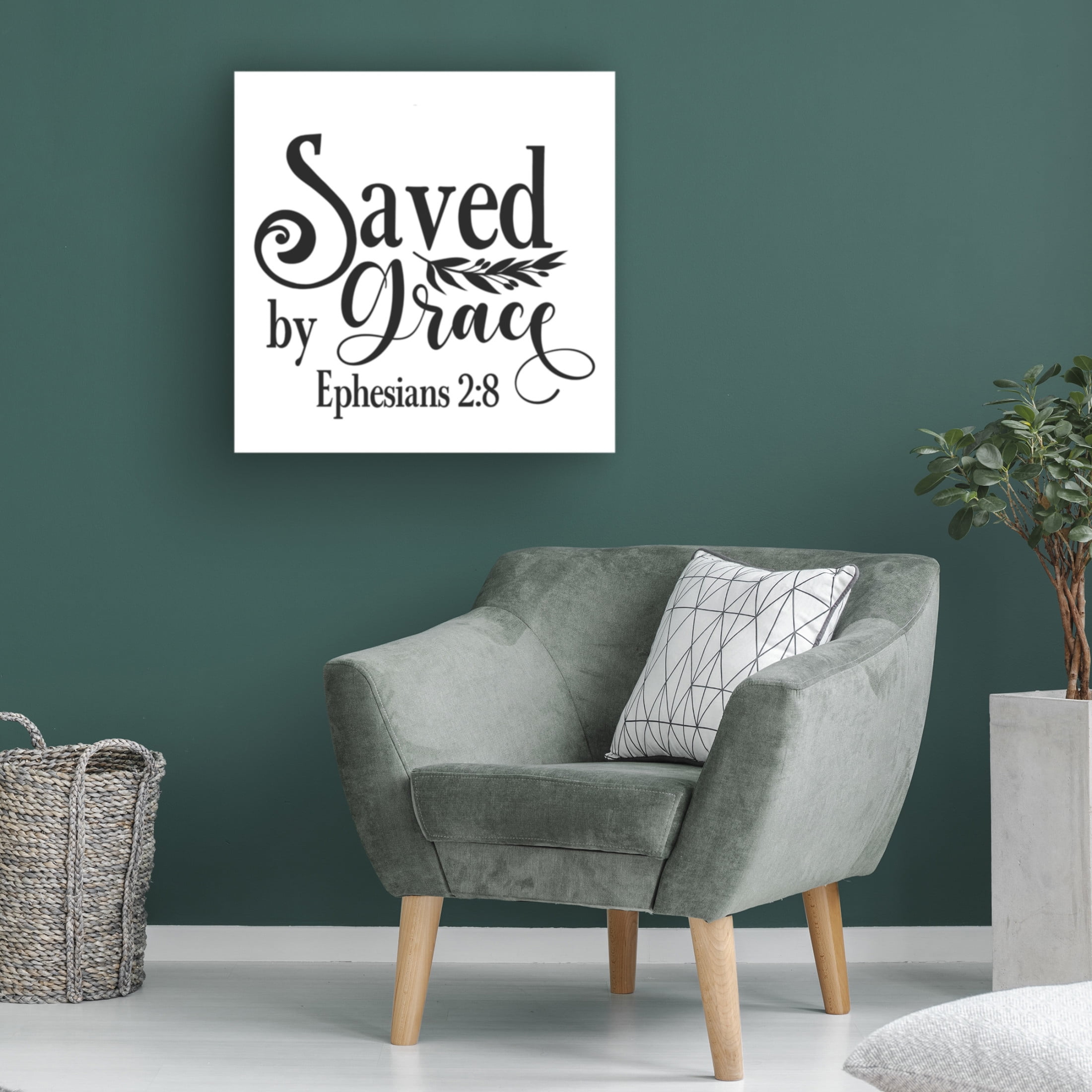 Canvas Wall Art - Jean Plout 'Christian Typography D' Wall Art for Living Room, Bedroom, or Office Décor by Trademark Fine Art - 24 x 24 Inches