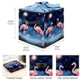 thumbnail image 3 of Flamingo Storage Containers Foldable Basket with Handle, 10.8"x10.5"x10.6", Large Capacity - Storage Bins, Toy Storage, 3 of 6