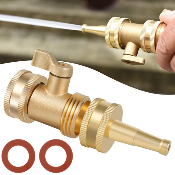 Nicoport Watering Nozzle 4.9cm Telescoping 1-Pattern Brass Hose Nozzle, Solid Brass Material