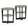 thumbnail image 5 of Furinno JAYA Oval End Table, French Oak Gray/Black (Set of 2), 5 of 5