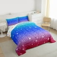 thumbnail image 3 of Castle Fairy Kids Girls Black Blue Glitter Print Twin Comforter Sets,Gradient Bedding Set, 3 of 8