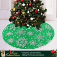 thumbnail image 6 of FMSHPON Christmas Snowflakes Green White Winter Snow Xmas Christmas Tree Skirt Stand Mat for Holiday Party Decoration Indoor Outdoor 36 inches, 6 of 6