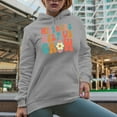 thumbnail image 2 of Mistakes Help Us Grow, Groovy Retro Wavy Text Merch Gift, Heather Grey Hooded Sweatshirt or Hoodie, Large, 2 of 5