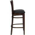 thumbnail image 6 of Flash Furniture 2 Pack HERCULES Series Vertical Slat Back Walnut Wood Restaurant Barstool - Black Vinyl Seat, 6 of 8