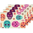 thumbnail image 5 of EREHome Colorful Cute Skull Placemat Plate Holder Set of 4, Table Mats Protector 12x18 inch, 5 of 5