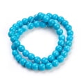 thumbnail image 2 of 1 Strand Turquoise Beads Strands Dyed Round Deep Sky Blue 8mm Hole: 1mm about 50pcs/strand 15.35 inch, 2 of 3
